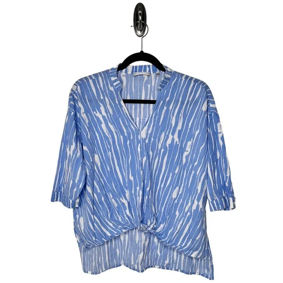 PATRIZIA LUCA BLUE AND WHITE COTTON TOP SIZE S - Picture 1 of 6